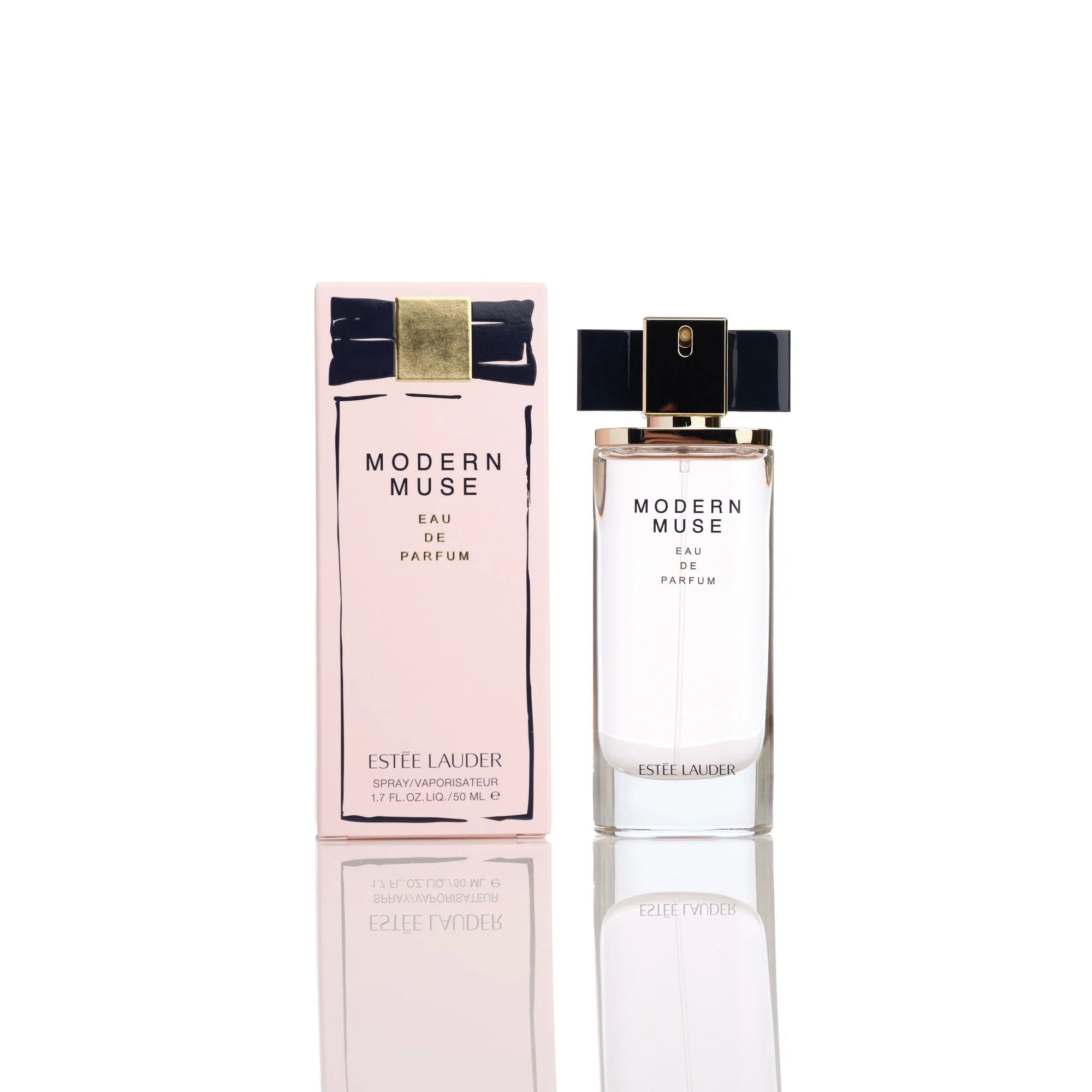 Estée Lauder Modern Muse perfume bottle and packaging on a white background