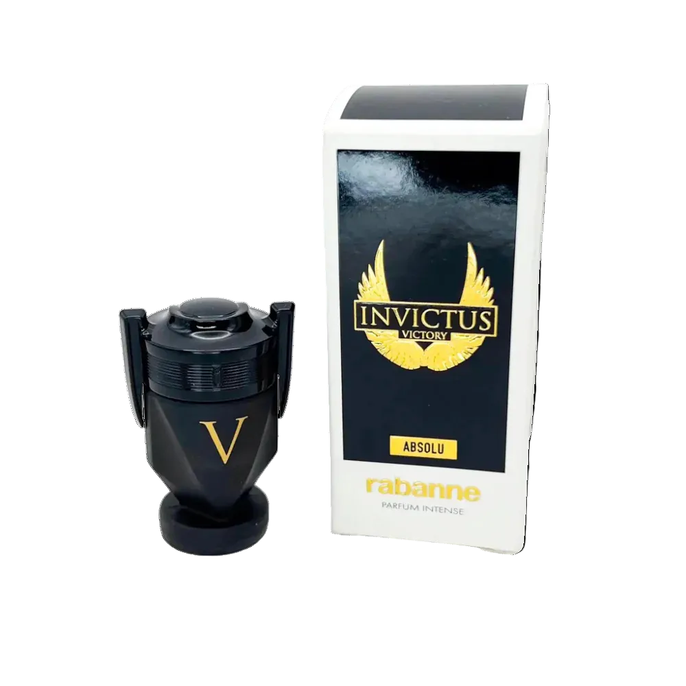 Rabanne Invictus Victory Absolu Parfum Intense 5ml dab-on in a matte black trophy-shaped bottle