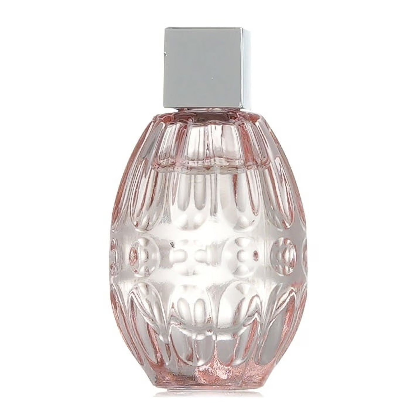 Jimmy Choo L'Eau Eau de Toilette 4.5ml dab-on in a delicate transparent glass bottle with soft pink fragrance and silver details