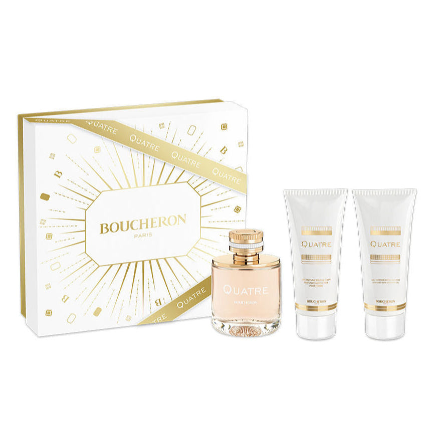 boucheron quatre eau de parfum 100ml body lotion 100ml shower gel 100ml gift set