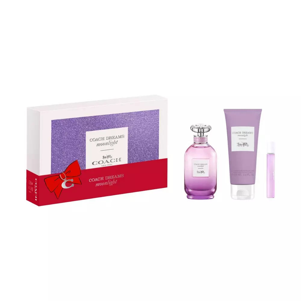 Coach Dreams Moonlight Eau De Parfum gift set 90ml with 7.5ml travel spray and 100ml body lotion