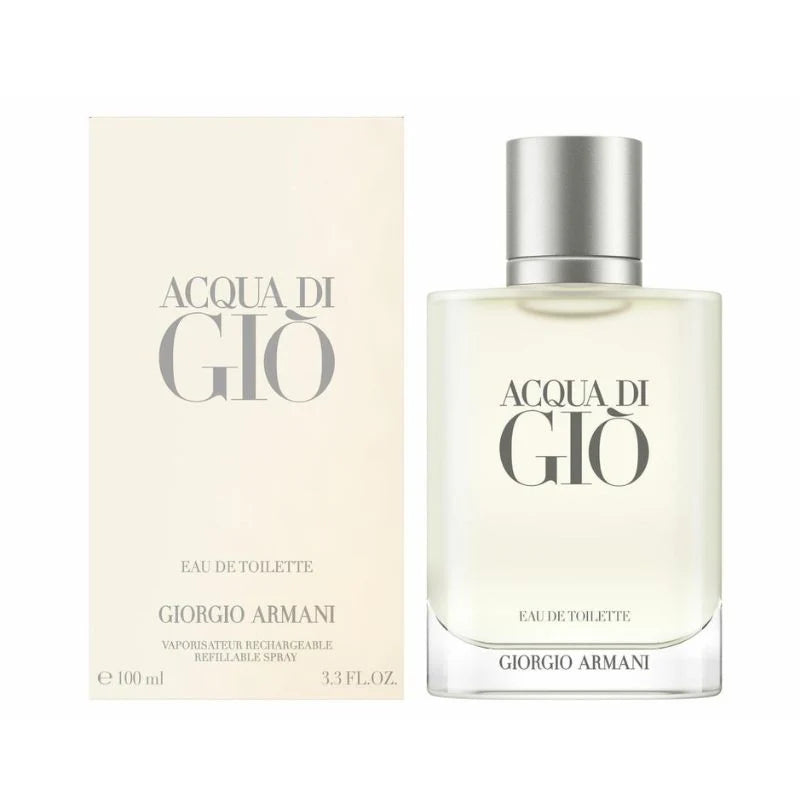 Giorgio Armani Acqua di Giò Eau de Toilette 100ml in the iconic clear and frosted glass bottle