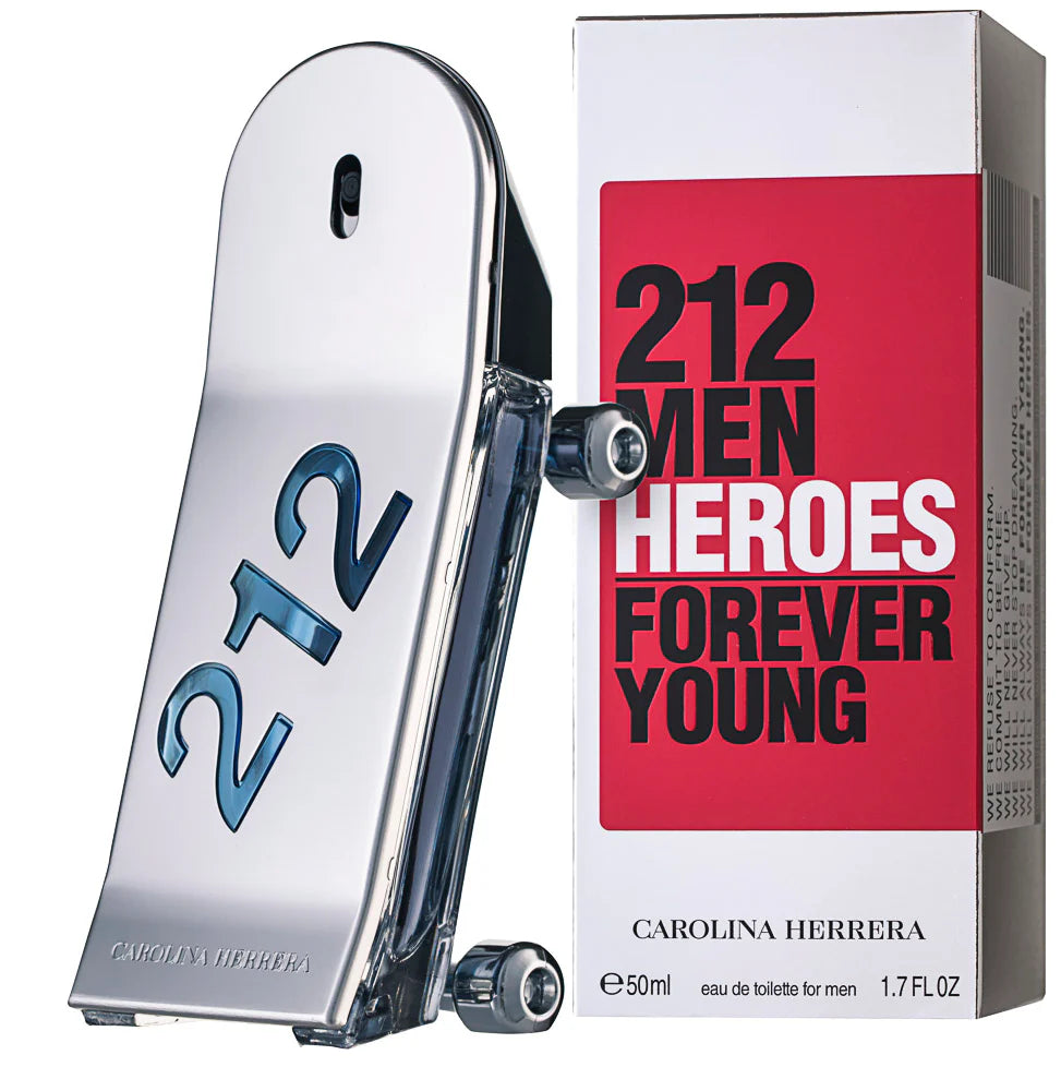 Carolina Herrera 212 Men Heroes Forever Young Eau De Toilette 50ml fresh woody skateboard shaped bottle with packaging