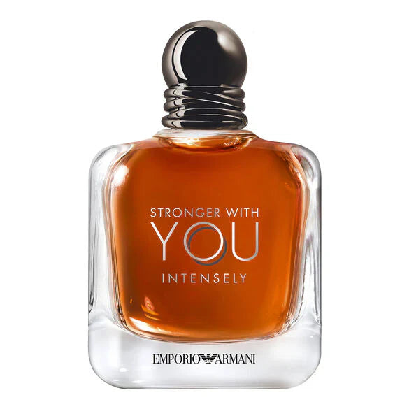 Emporio Armani Stronger With You Intensely Eau de Parfum 100ml in the signature glass bottle with Emporio Armani eagle logo