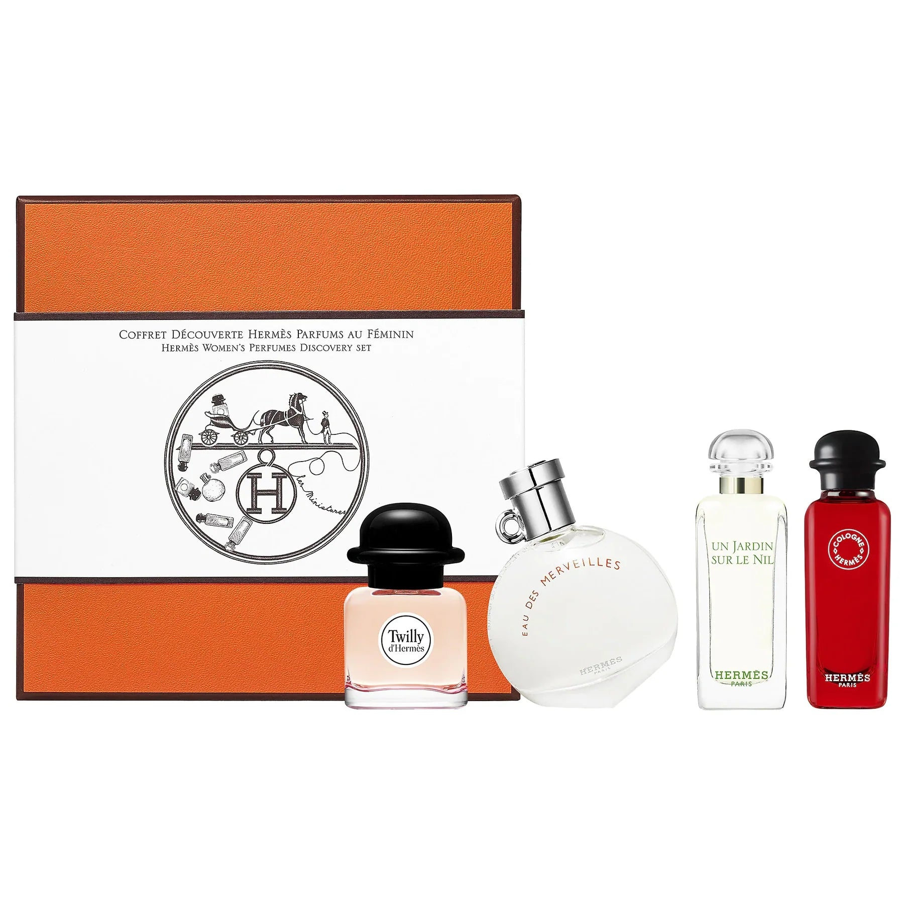 Hermès Twilly D'Hermès + Un Jardin Sur Le Nil + Eau De Rhubarbe + Eau Des Merveilles 7.5ml x 4