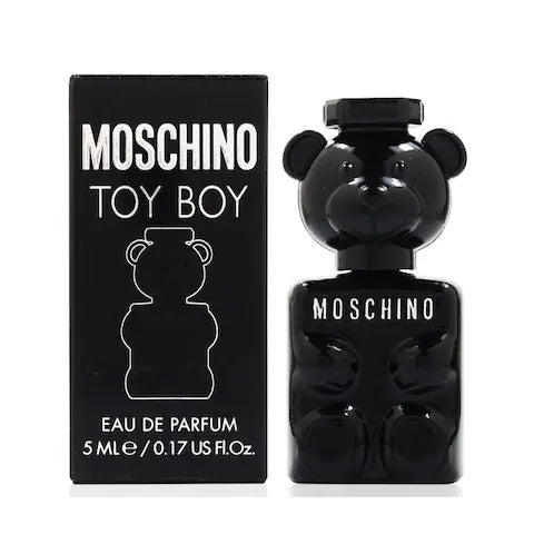 Moschino Toy Boy Eau de Parfum 5ml miniature bottle shaped like a black teddy bear.