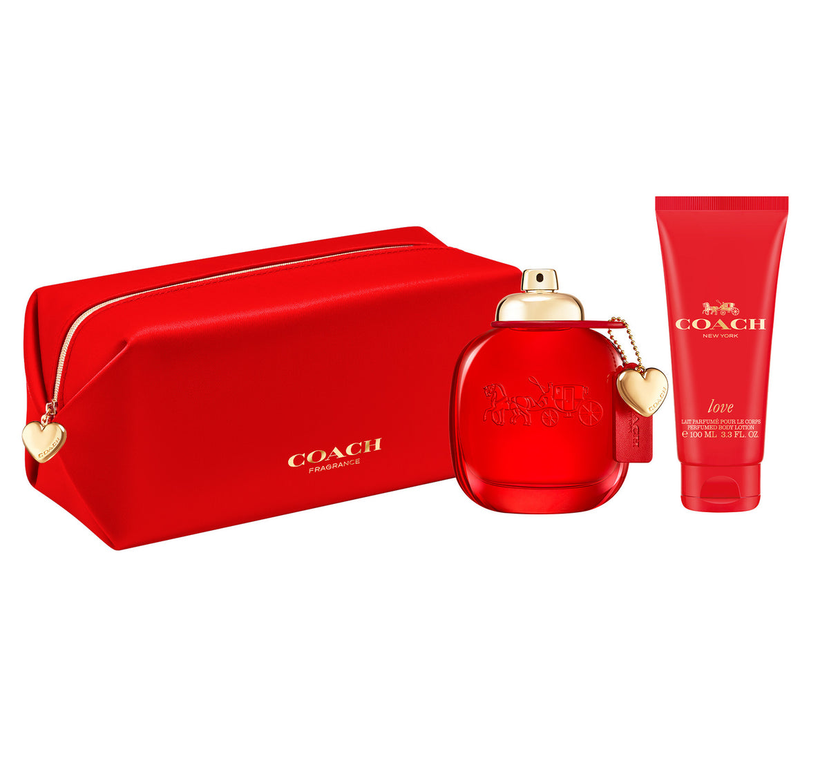 Coach Love Eau de Parfum gift set with 90ml with 100ml body lotion and matching pouch