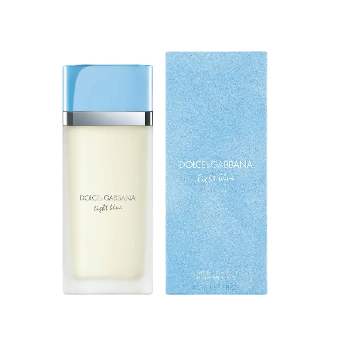 Dolce & Gabbana Light Blue Eau de Toilette 100ml bottle with sculpted carafe-shaped glass design