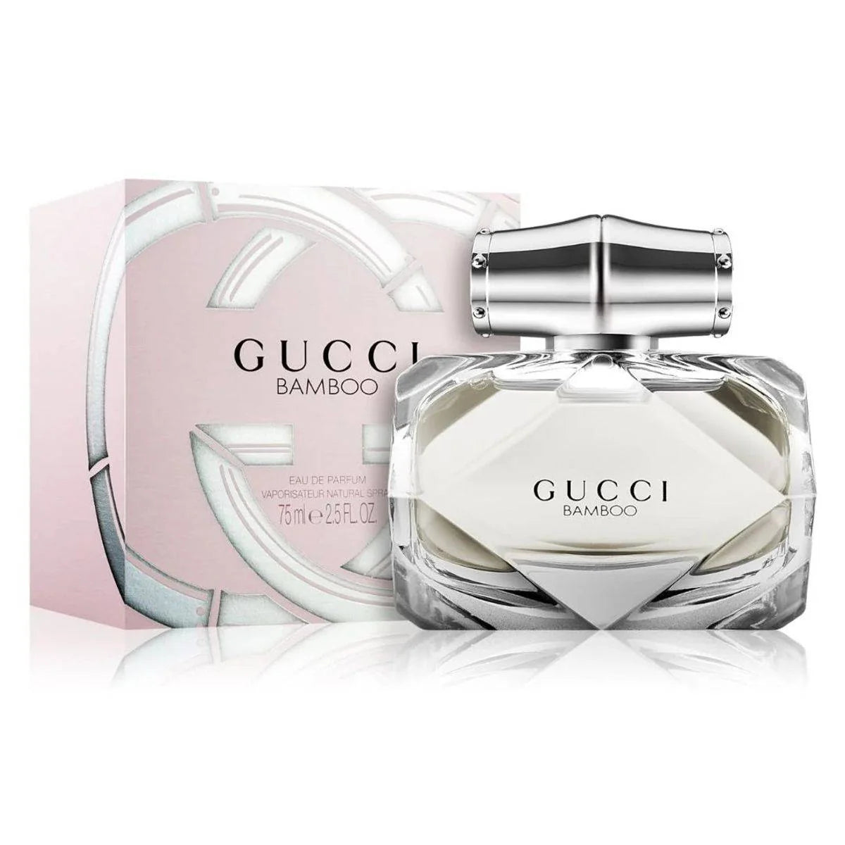 Gucci Bamboo Eau de Parfum 75ml bottle with ridged bamboo-inspired glass
