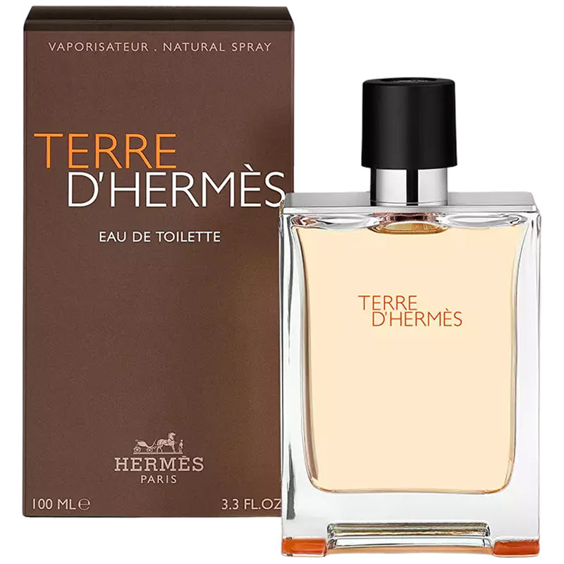 Hermès Terre d'Hermès Eau de Toilette 100ml in the signature bottle with the Hermès H cut into the glass base
