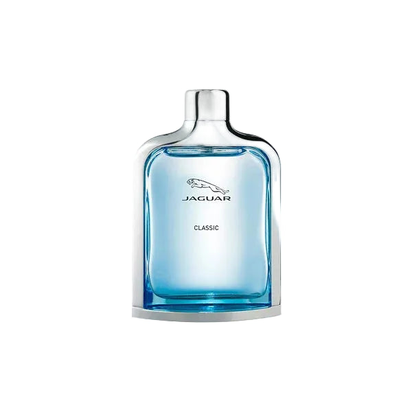Jaguar Classic Eau de Toilette 100ml in a sleek bottle with silver Jaguar leaping cat emblem and clean minimalist design