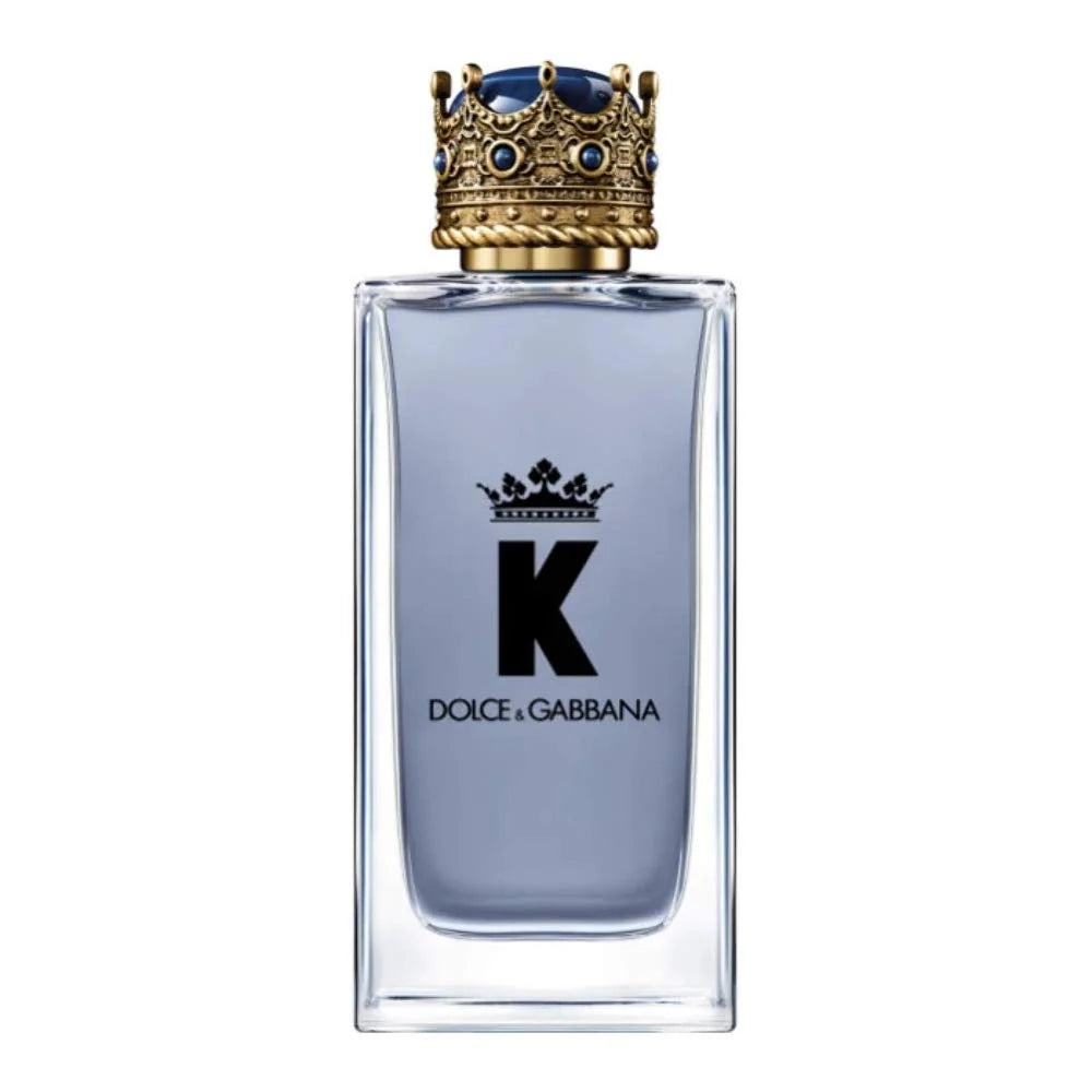 K by Dolce & Gabbana EDT 100ml bottle with geometric shape and gold crown cap