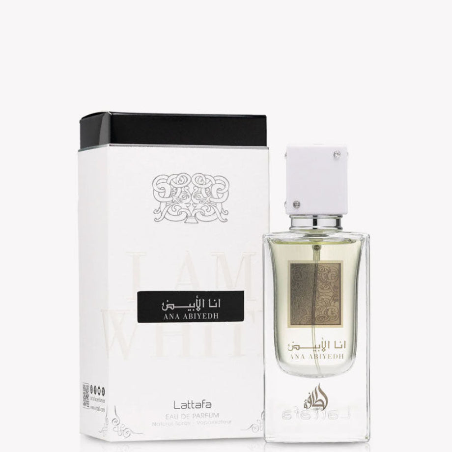 Lattafa Ana Abiyedh Eau de Parfum 60ml musk fragrance bottle