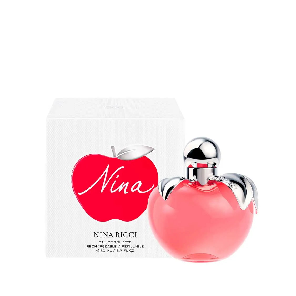 Nina Ricci Nina Eau de Toilette 80ml in the iconic glossy red apple-shaped bottle