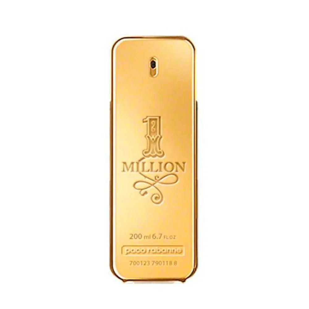 Paco Rabanne 1 Million EDT 200ml bottle in signature gold ingot design
