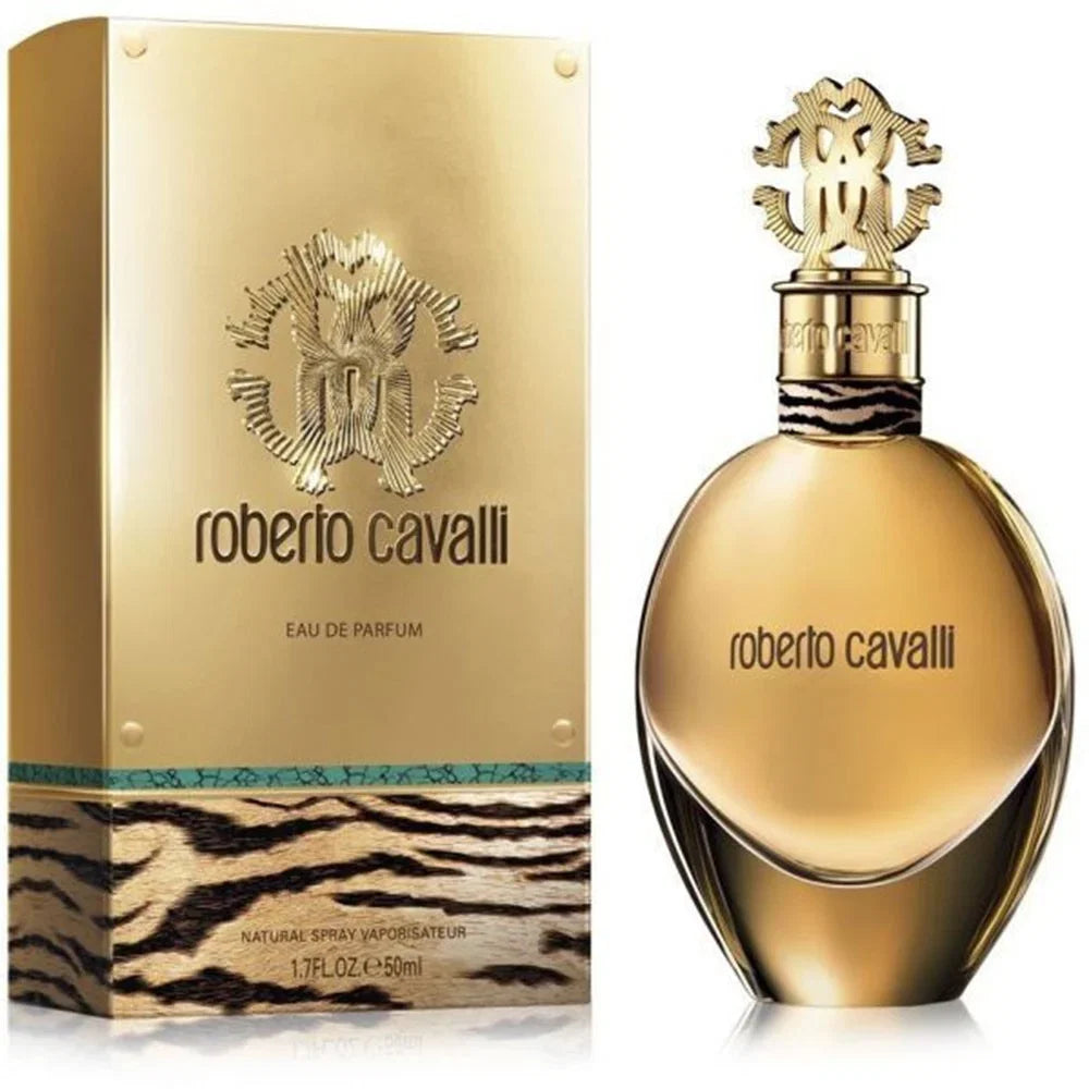 Roberto Cavalli Eau de Parfum 50ml bottle with gold tiara cap