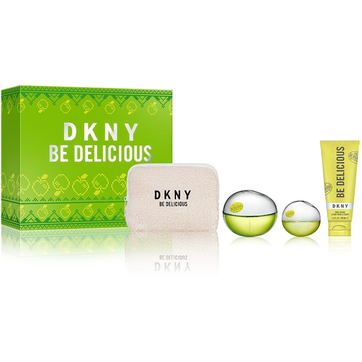 Donna Karan Be Delicious gift set 100ml with 15ml travel spray, body lotion 100ml and pouch