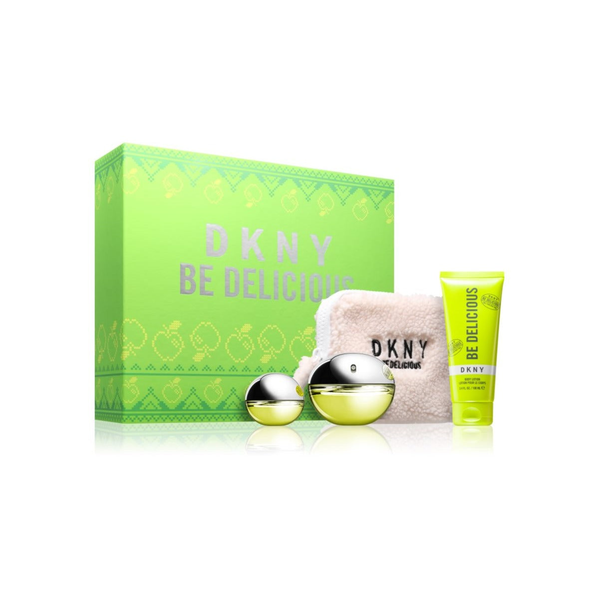 Donna Karan Be Delicious gift set 100ml with 15ml travel spray, body lotion 100ml and pouch