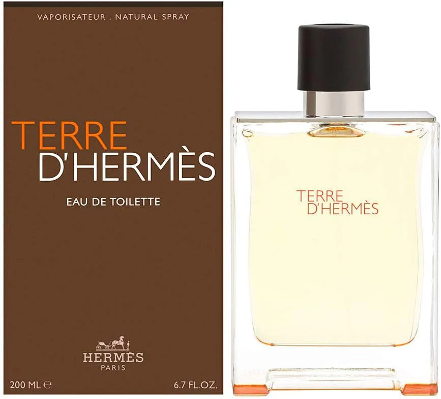 Hermès Terre d'Hermès Eau de Toilette 200ml in the iconic orange H engraved glass bottle