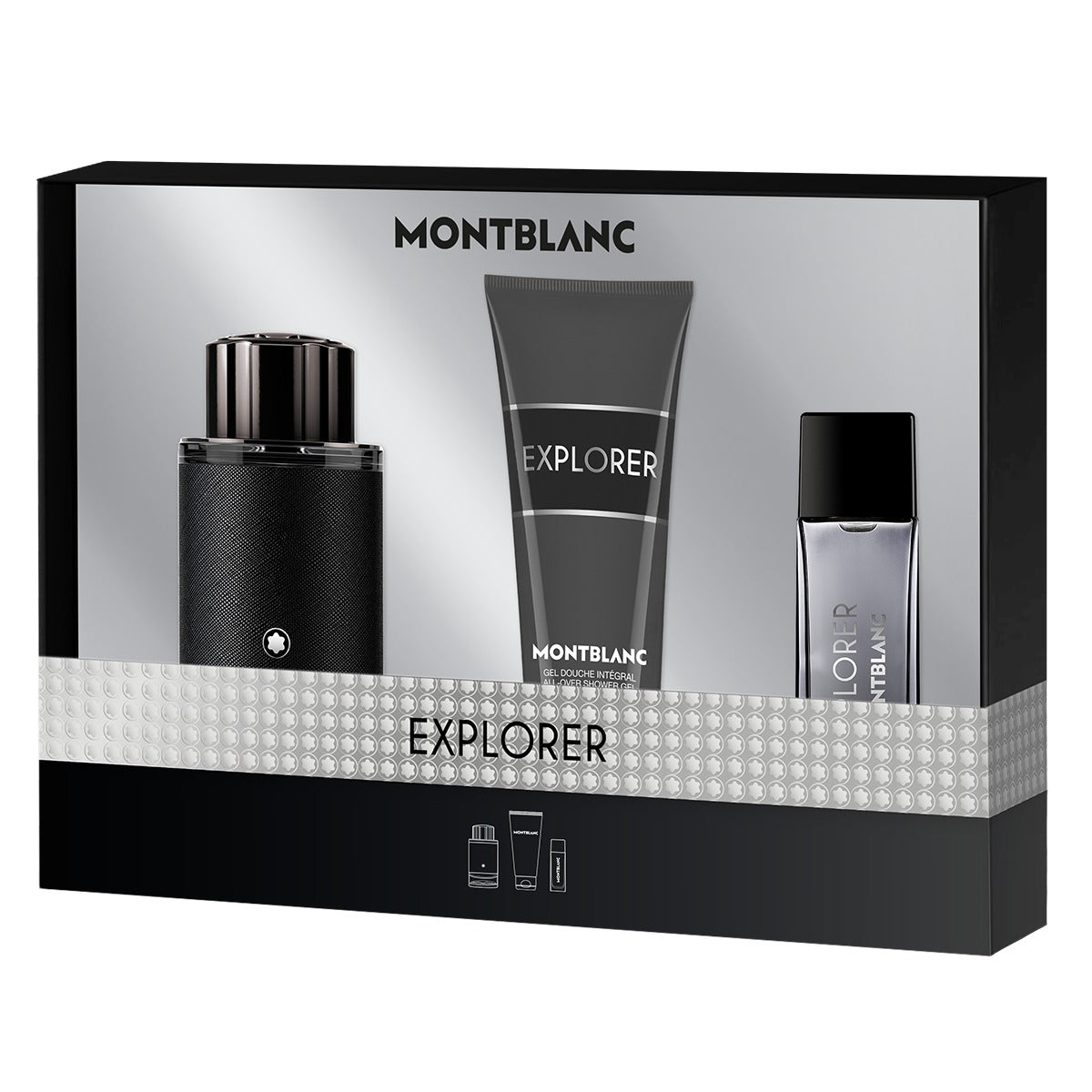 Montblanc Explorer Eau de Parfum gift set with 100ml and 15ml bottles and 100ml shower gel
