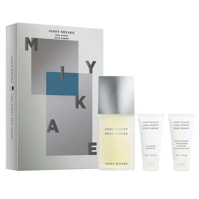 Issey Miyake L'Eau D'Issey Men Eau De Toilette 125ml After Shave Balm 50ml Shower Gel 50ml luxury fresh woody men’s grooming set