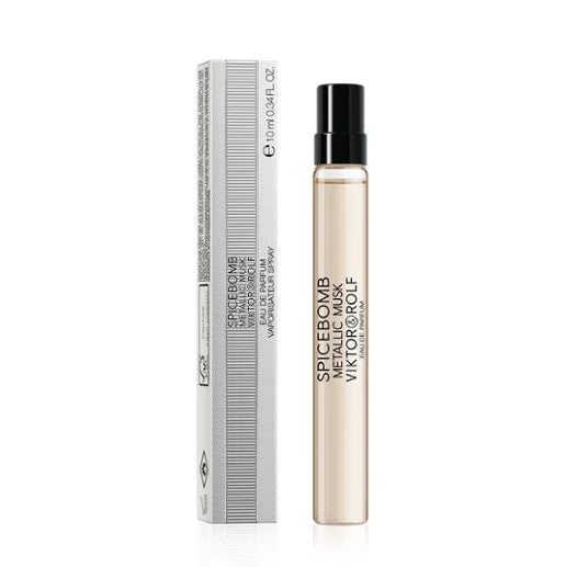 Viktor & Rolf Spicebomb Metallic Musk 10ml bottle and packaging on a white background