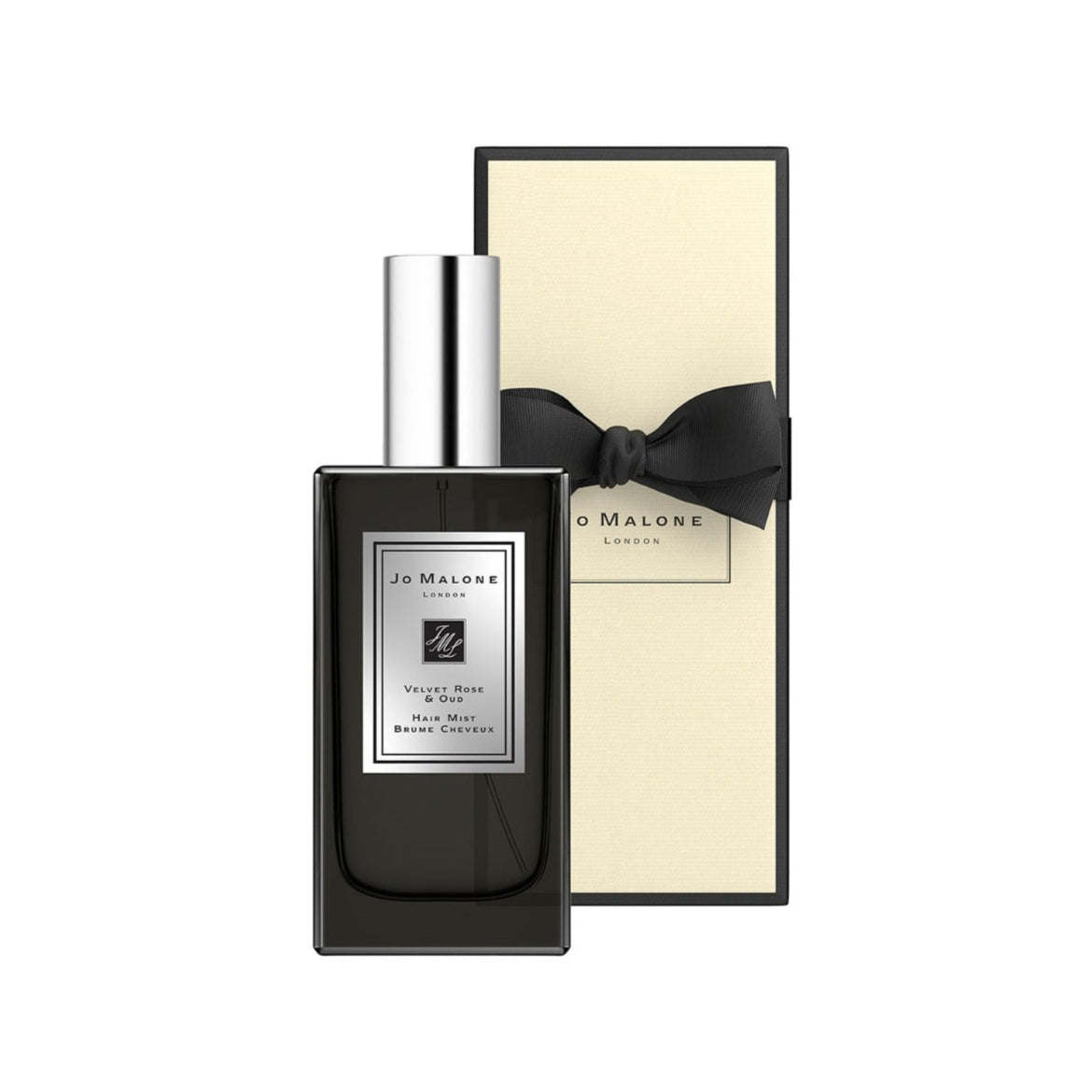 Jo Malone Velvet Rose & Oud bottle with packaging on a white background