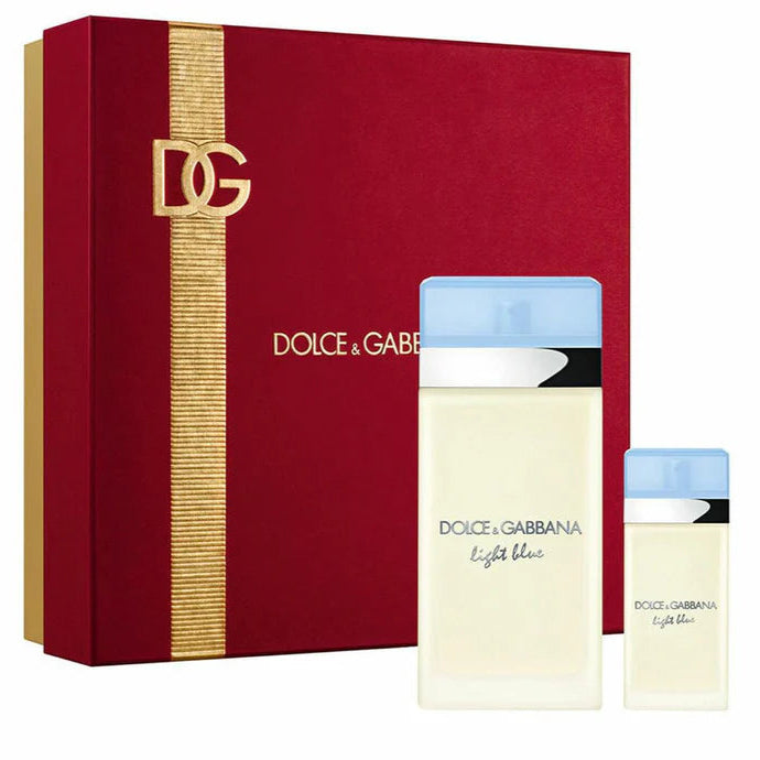 Dolce & Gabbana Light Blue Eau De Toilette for women with 200ml perfume bottle and 25ml travel spray in elegant packaging