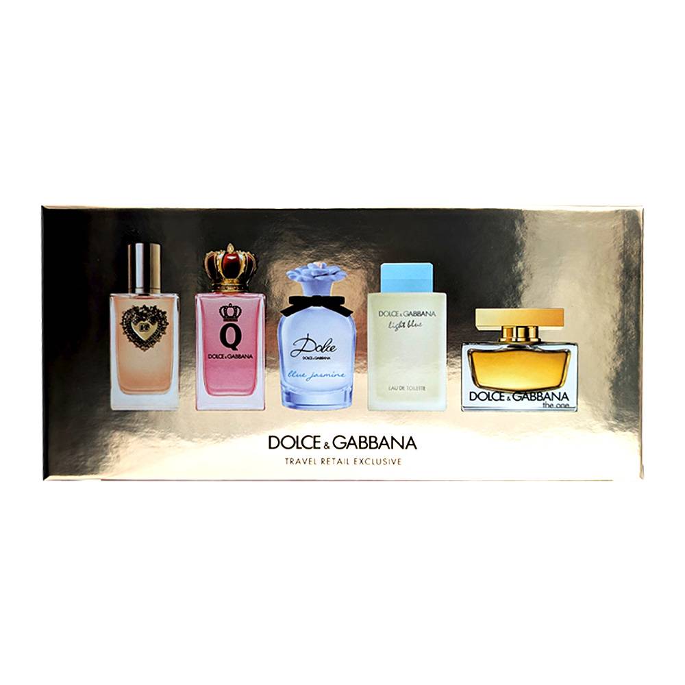 dolce & gabbana miniature perfume set devotion q blue jasmine the one light blue