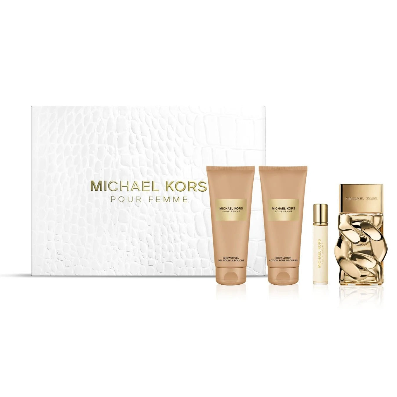 Michael Kors perfume set on a white background