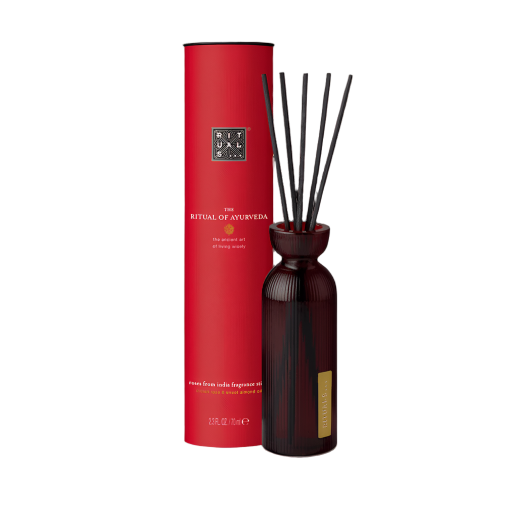 Rituals The Ritual of Ayurveda Mini Fragrance Sticks 70ml in elegant glass bottle with reed sticks