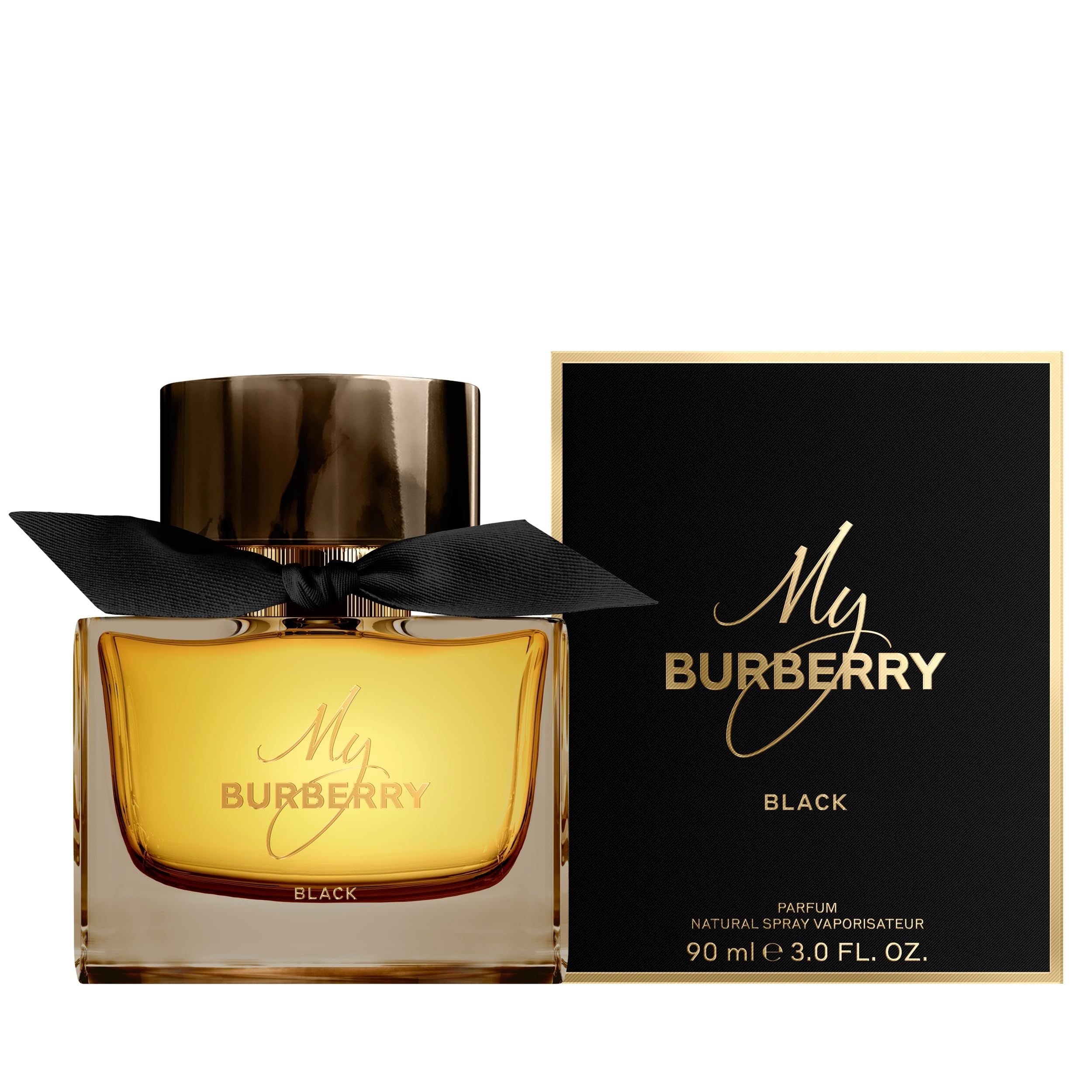 Burberry My Burberry Black Parfum 90ml bottle with dark glass and black knot