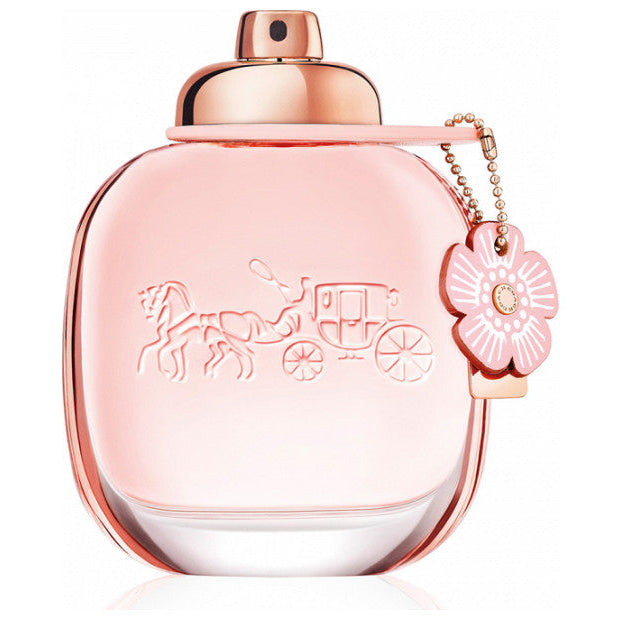Coach Floral Eau De Parfum 90ml bottle with signature tea rose charm and floral fragrance notes