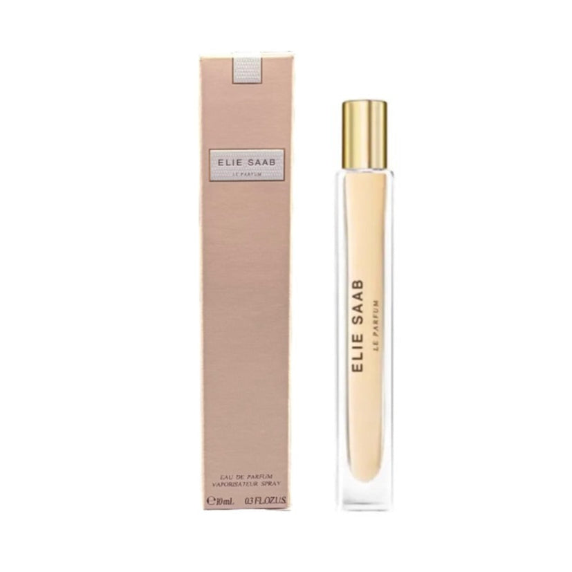Elie Saab le parfum 10ml bottle and packaging on a white background