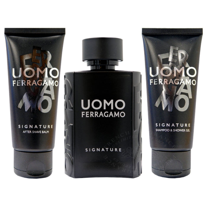 ferragamo uomo signature edp 100ml with shower gel and after shave balm