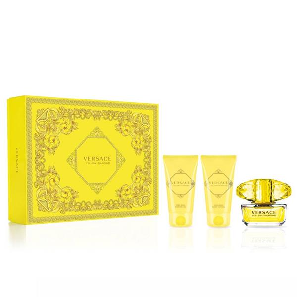 Versace Yellow Diamond Eau De Toilette 50ml + Body Lotion 50ml + Shower Gel 50ml