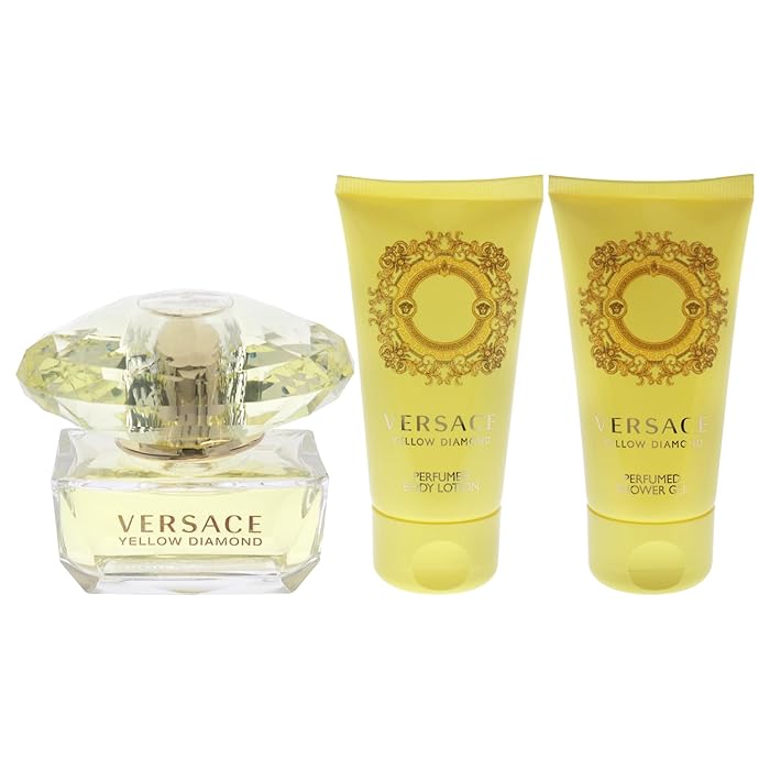Versace Yellow Diamond Eau De Toilette 50ml + Body Lotion 50ml + Shower Gel 50ml