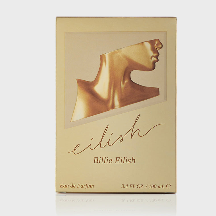 Billie Eilish Eilish Eau de Parfum 100ml in the sculptural amber-bronze bust-shaped bottle