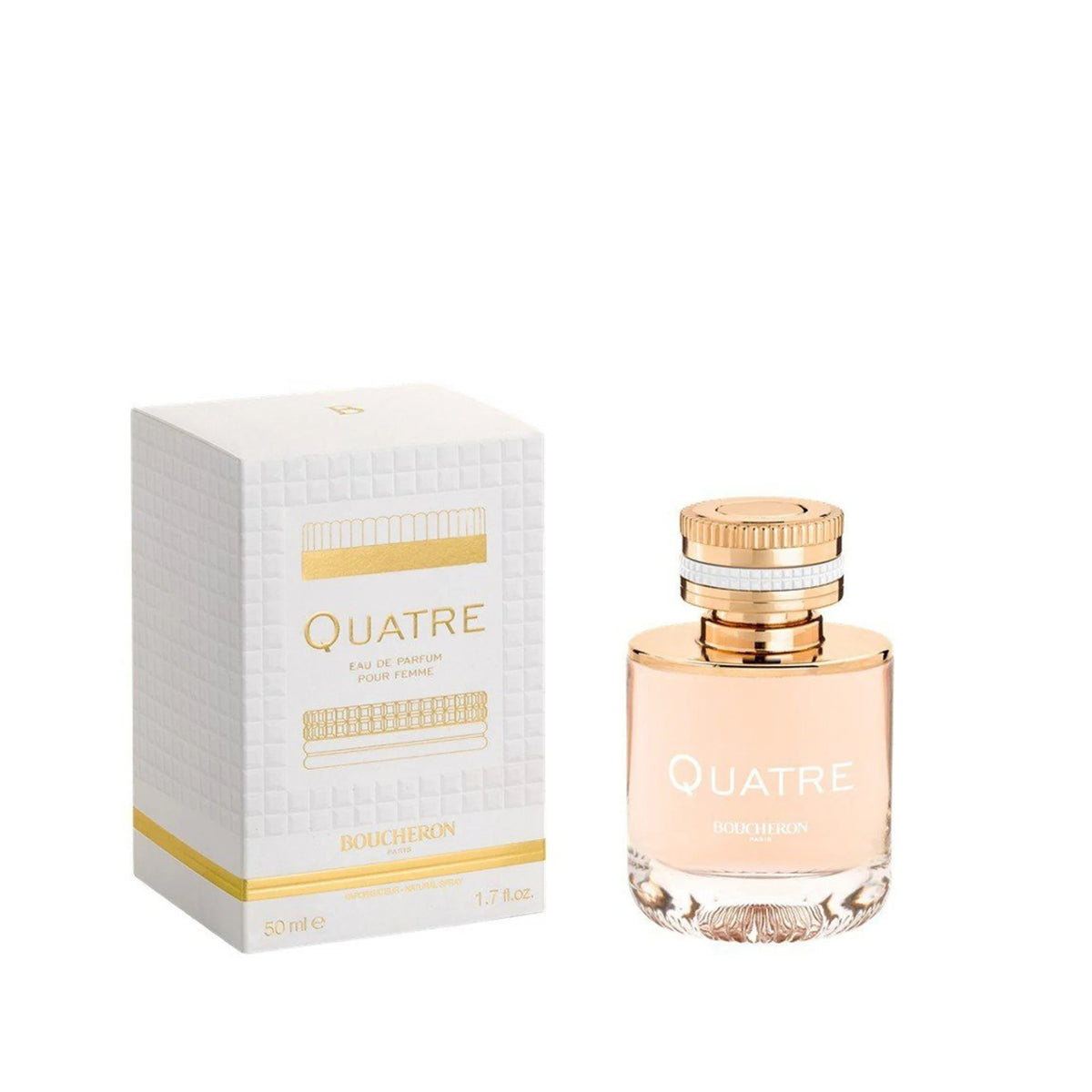 Boucheron Quatre Pour Femme Eau de Parfum 50ml in the iconic cylindrical bottle