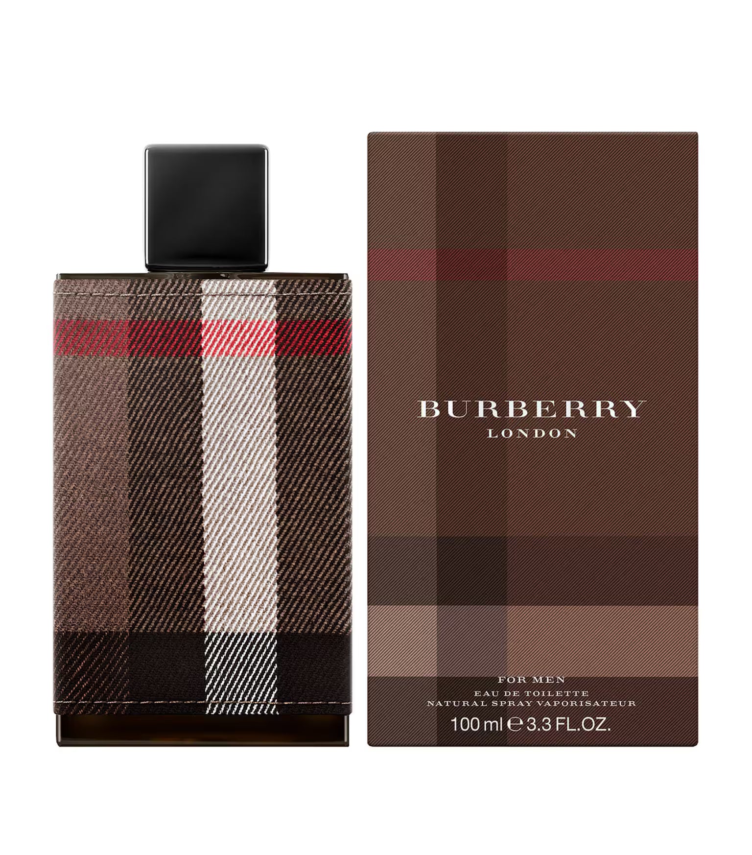 Burberry London for Men EDT 100ml bottle in deep amber-brown glass with metal cap