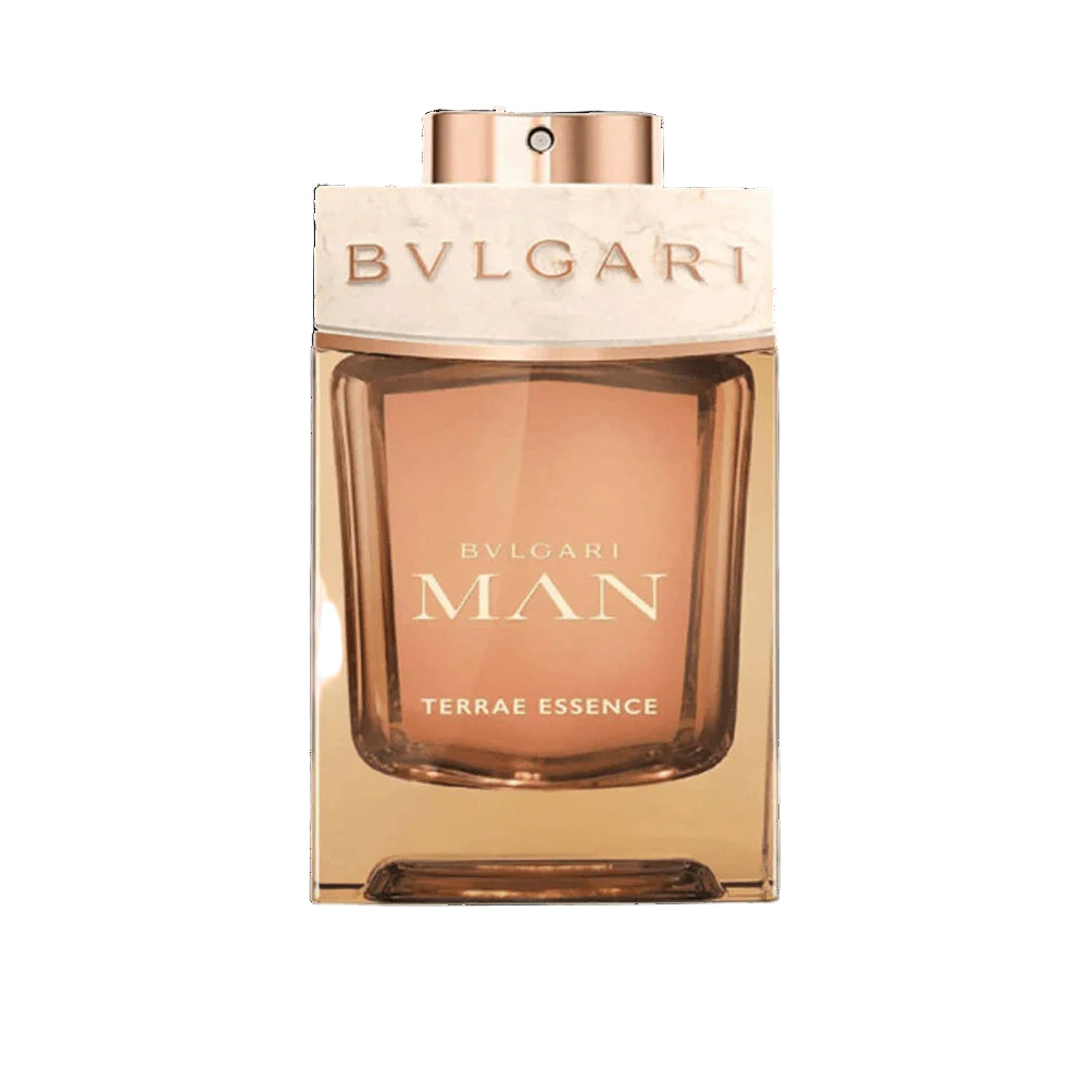 Bvlgari Man Terrae Essence perfume bottle on a white background