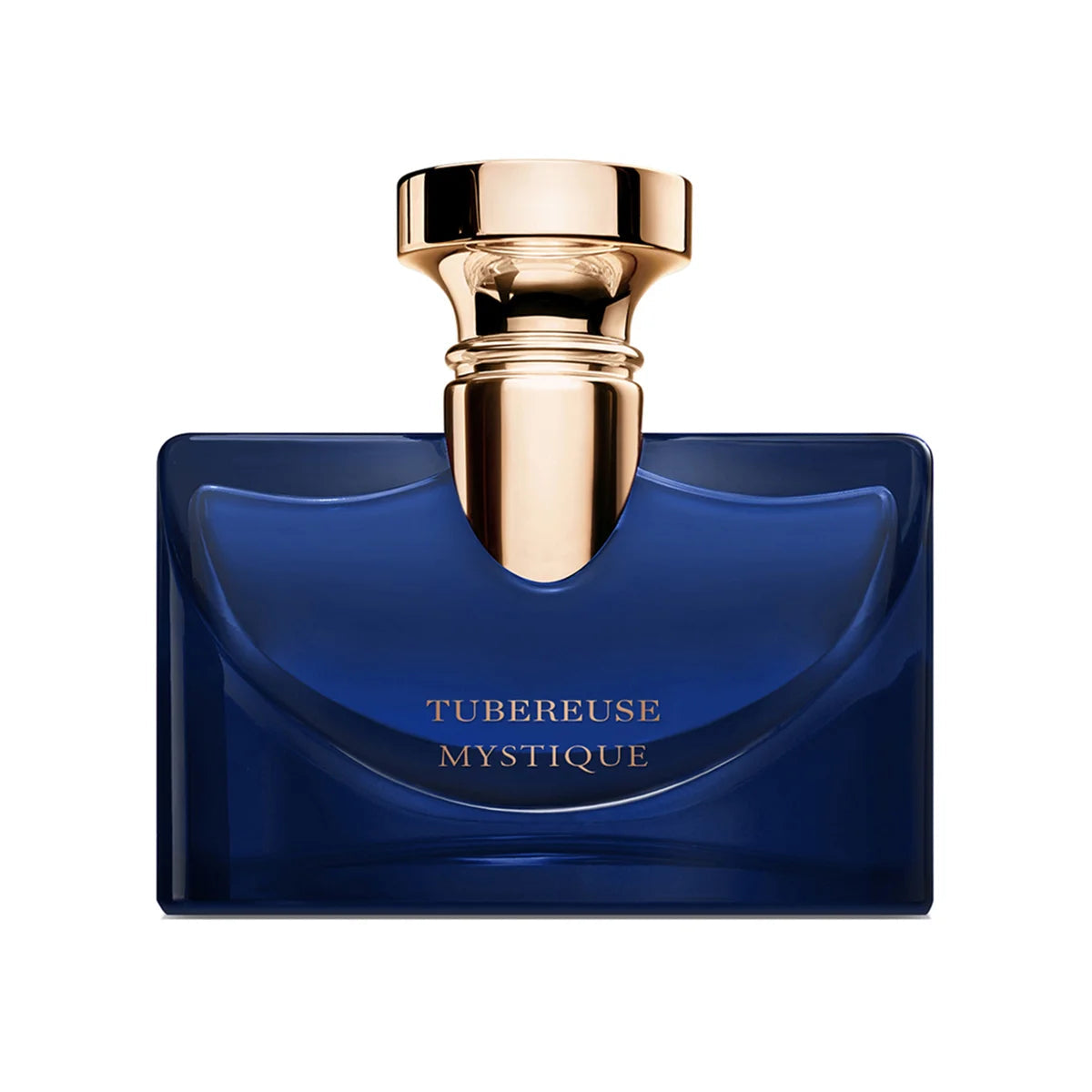 Bvlgari Splendida Tubereuse Mystique Eau de Parfum 100ml in the deep sapphire blue bottle with cap engraved with Bvlgari branding