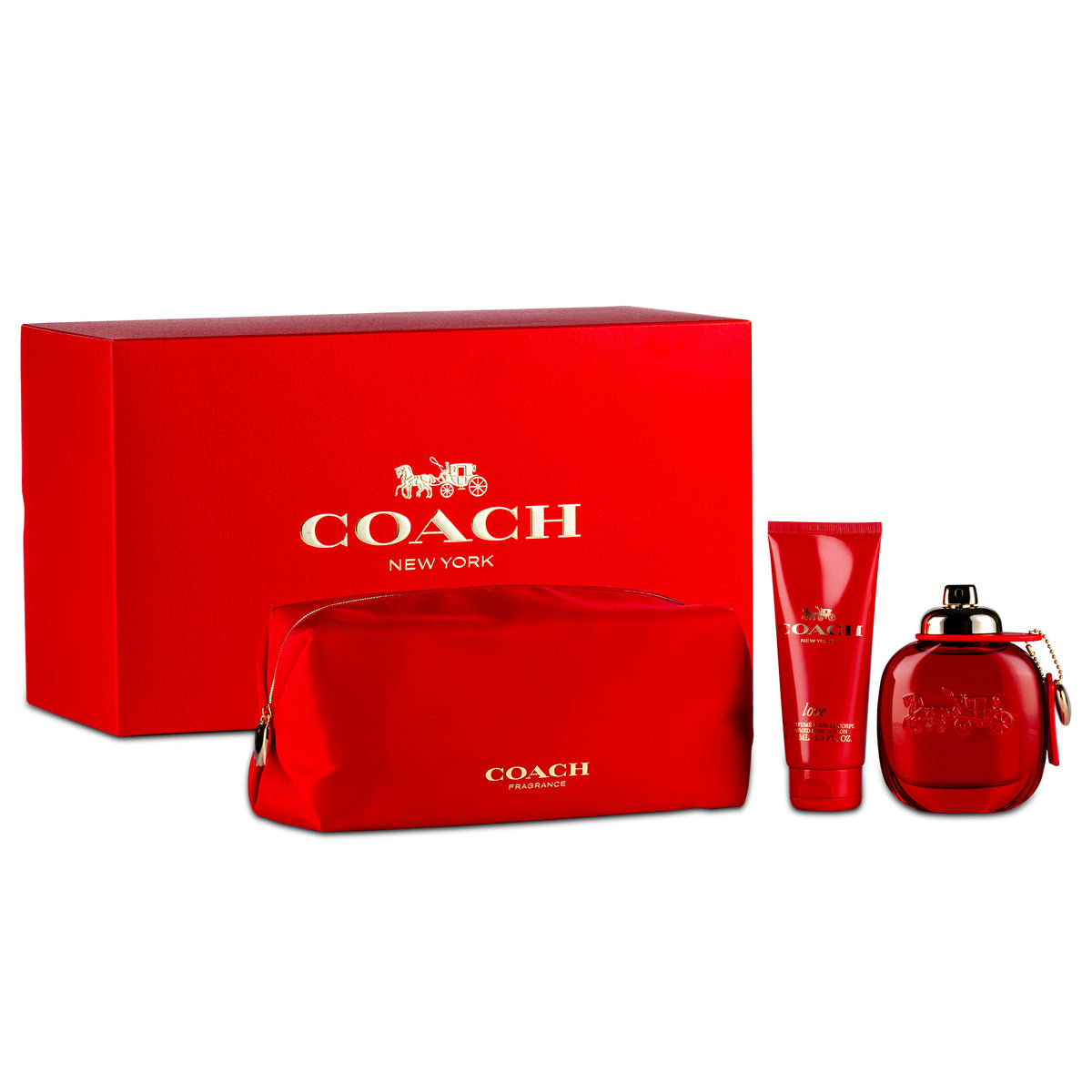 Coach Love Eau de Parfum gift set with 90ml with 100ml body lotion and matching pouch
