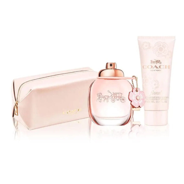 Coach Floral Eau de Parfum 90ml gift set with body lotion 100ml and Coach pouch
