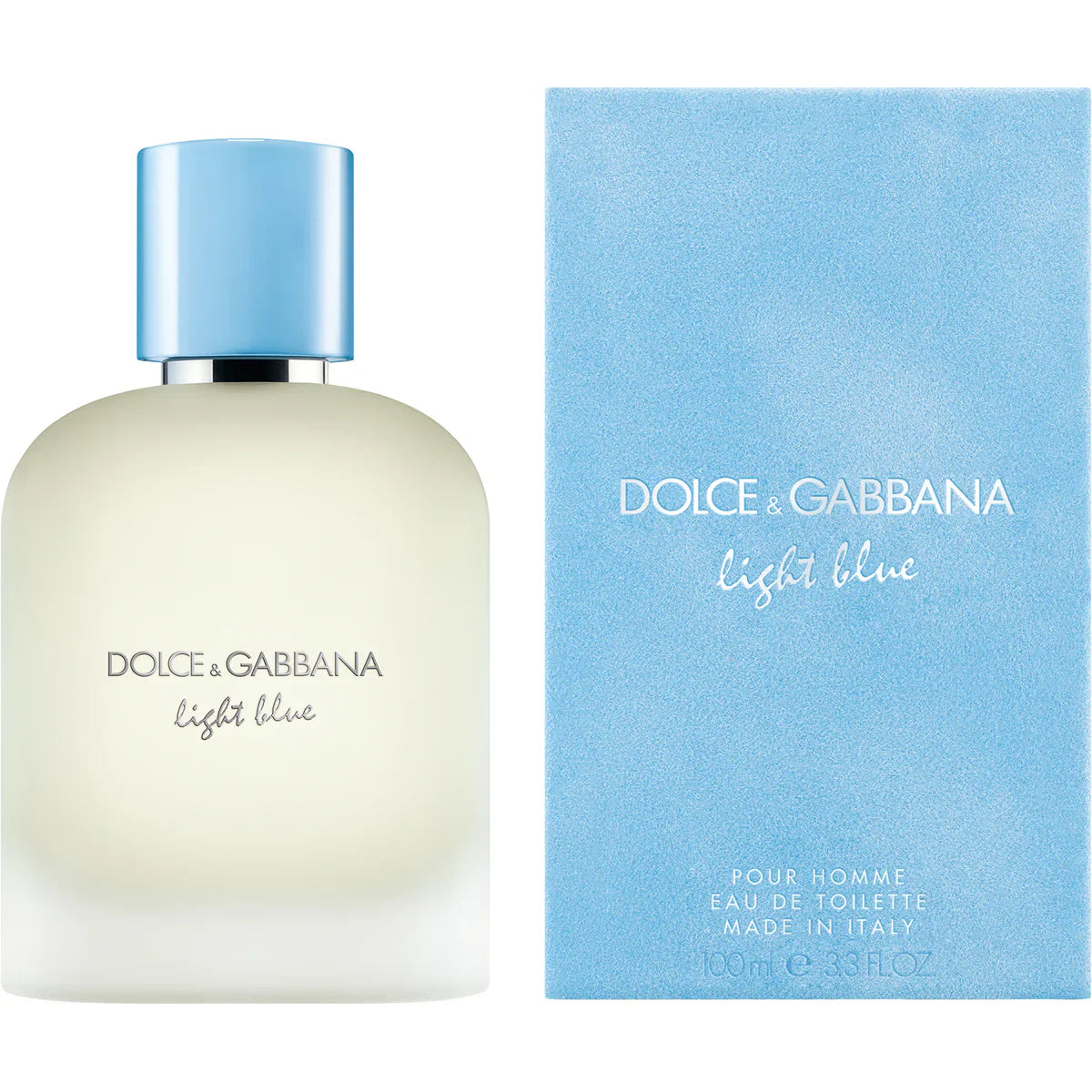 Dolce & Gabbana Light Blue Pour Homme 100ml bottle in cool blue sculpted glass