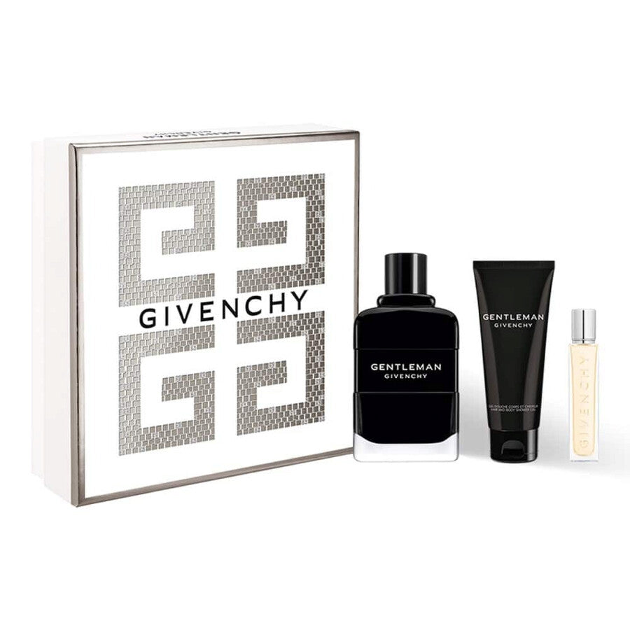 Givenchy Gentleman Eau De Parfum gift set with 100ml perfume bottle and 12.5ml travel spray in elegant packaging