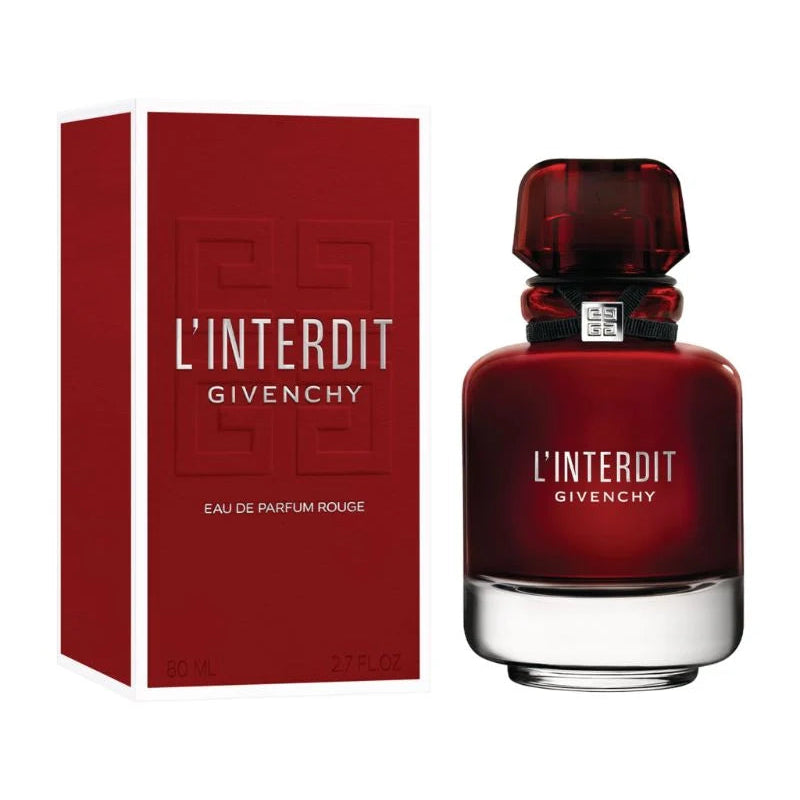 Givenchy L'Interdit Eau de Parfum Rouge 80ml bottle in lacquered red glass