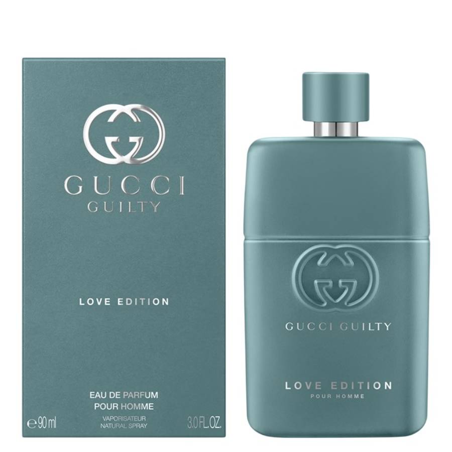 Gucci Guilty Love Edition Pour Homme Eau de Parfum 90ml in the almond green bottle