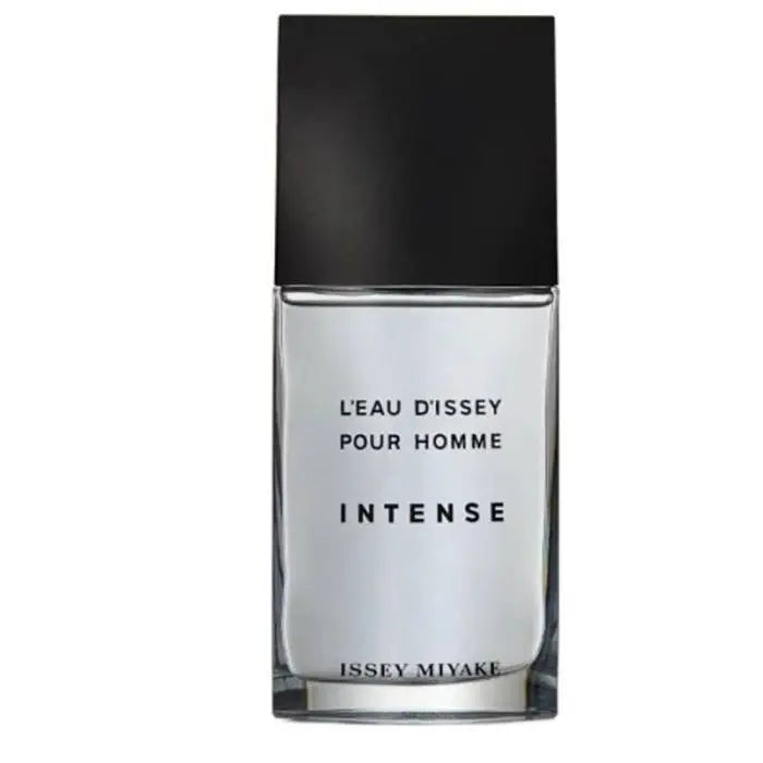 L'Eau d'Issey Pour Homme Intense 75ml bottle in matte grey glass with concrete-inspired design