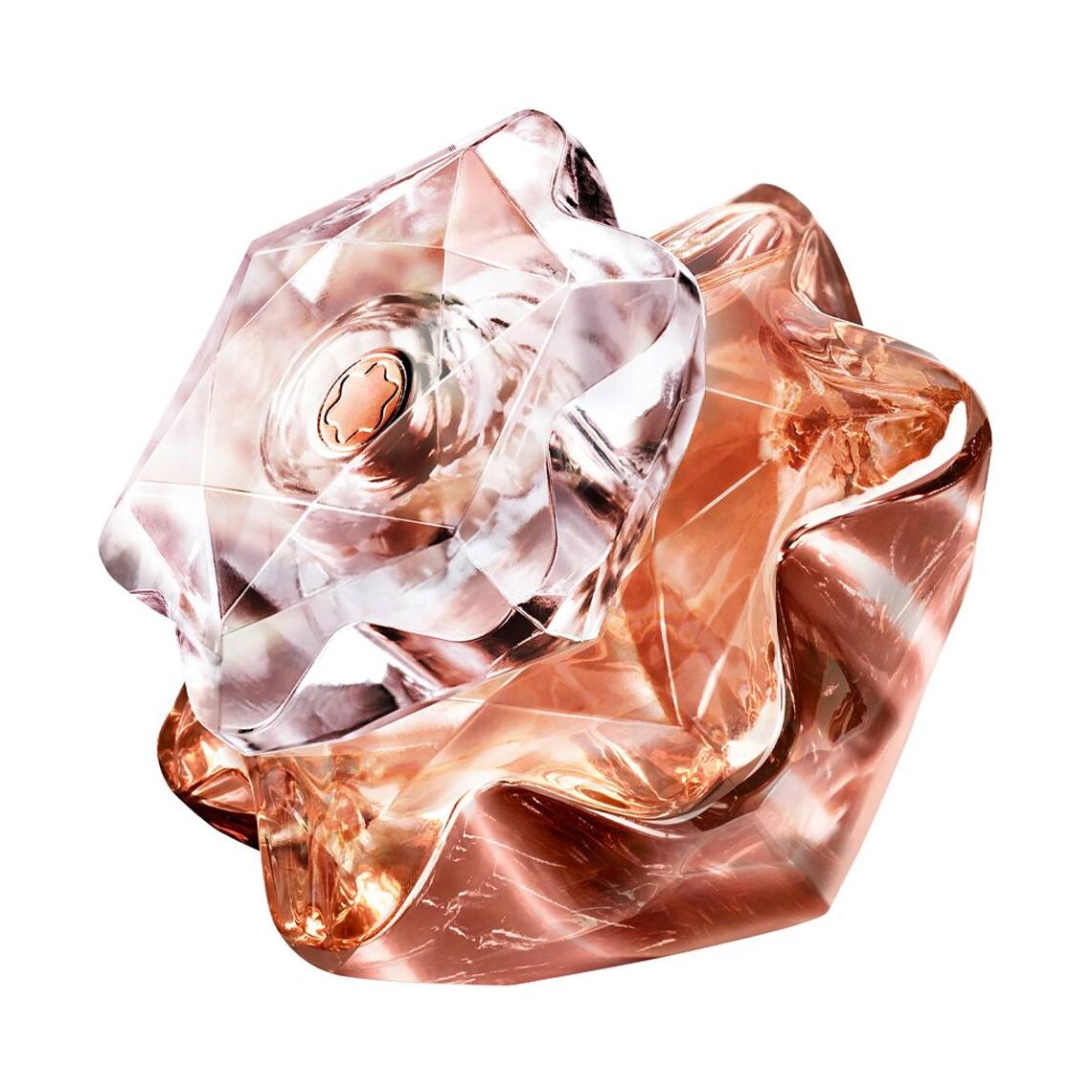 Mont Blanc Lady Emblem Elixir Eau de Parfum 75ml bottle in diamond-cut pink gold glass
